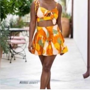 Fe Noel Mixed Print Mini Skirt